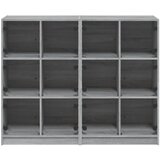 Regal za knjige s vratima siva boja hrasta 136x37x109 cm drveni | shoptok.hr