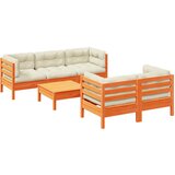 The Living Store Vrtna sedežna garnitura 6-delna z blazinami voščeno rjava - Vrtna Sedežna Garnitura, (21451888) | Shoptok.si