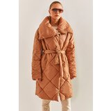 Bianco Lucci Women's Metal Buttoned Diamond Patterned Oversize Puffer Coat | Shoptok.si