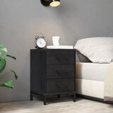 vidaXL Noćni ormarić crni 40x30x55 cm od masivne borovine | shoptok.hr