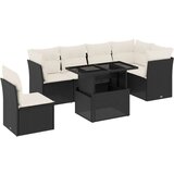  7-dijelni set vrtnih sofa od poliratana s jastucima crni | shoptok.hr