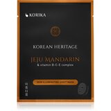 KORIKA Korean Heritage Jeju Mandaring & Vitamin B-C-E Complex Skin Illuminating Sheet Mask revitalizacijska tekstilna maska Jeju mandarin & vitaminc B Cene