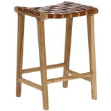 Kave Home Kožna barska stolica u prirodnoj boji (visine sjedala 67 cm) Calixta – | shoptok.hr