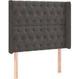  Vzglavje z ušesi temno sivo 93x16x118/128 cm žamet, (20793121) | Shoptok.si