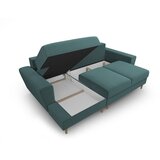 Cosmopolitan Design Petrolej zelena baršunasti sklopiva/s prostorom za odlaganje kutna garnitura (s lijevim kutom/s ležaljkom) Kyoto – | shoptok.hr