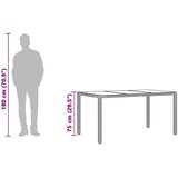  Vrtni stol sa staklenom pločom sivi 150x90x75 cm od poliratana Siva 150 x 90 x 75 cm | shoptok.hr