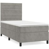 Box spring krevet s madracem svjetlosivi 100x200 cm baršunasti | shoptok.hr