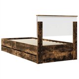  Krevetna konstrukcija s ladicama Dimljeni hrast 75 x 190 cm | shoptok.hr