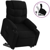 Naslonjač na podizanje od tkanine crni | shoptok.hr