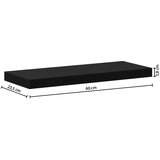  Zidna polica HYLE 60x24 cm crna | Eponuda.com