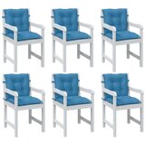 vidaXL Jastuci za stolice 6 kom prošarano plavi 100x50x7 cm od tkanine | shoptok.hr