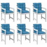 vidaXL Jastuci za stolice 6 kom prošarano plavi 100x50x7 cm od tkanine
