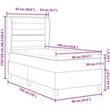 vidaXL Postelja s tlačnim dnom in vzmetnico Črna 90x190 cm Tkanina, (22051634) | Shoptok.si