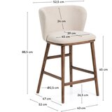 Kave Home Bež podstavljena barska stolica (visine sjedala 65 cm) Ciselia – | shoptok.hr