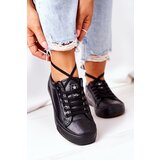 PE1 Women's Leather Sneakers Black Mega Cijene