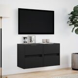  Zidni TV ormarići s LED svjetlima 2 kom crni 41x31x45 cm | Eponuda.ba
