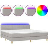  Box spring s madracem LED svjetlosivi 200x200 cm tkanina | shoptok.hr