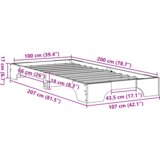  Okvir kreveta boje voska 100x200 cm od punog bora | shoptok.hr