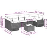  8-dijelni set vrtnih sofa s jastucima smeđi od poliratana | shoptok.hr