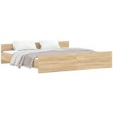  The Living Store Posteljni okvir z vzglavjem in vznožjem sonoma hrast 180x200 cm - Posteljni Okvir, (21454216) | Shoptok.si
