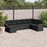  8-dijelni set vrtnih sofa od poliratana s jastucima crni | shoptok.hr