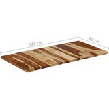 vidaXL Ploča za stol 120 x 60 x (2 5 - 2 7) cm od masivnog drva šišama | shoptok.hr
