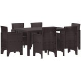  Vrtni set za objed 7 pcs Smeđa Polt ratan | shoptok.hr