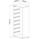 Hanah home Višenamenska komoda Cara 8N, 45.5 x30 x109 cm, Bijelo-roze | Eponuda.ba