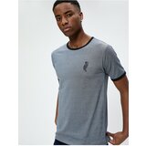 Koton Bird Embroidered T-Shirt Crew Neck Short Sleeve Slim Fit Cene