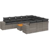 Maison Chic Seti vrtnega pohištva - Vrtna garnitura - Vrtni pohištvo set 11-delna z blazinami siv poli ratan, (21817285) | Shoptok.si