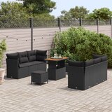  Sjedeća garnitura za vrt 9 kom. Crna poliratan 90 x 55 x 71 cm | Shoptok.si