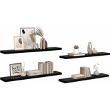  Plutajuće zidne police 4 kom sjajne crne 120x23,5x3,8 cm MDF | Eponuda.com