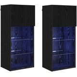  Zidni TV ormari Zidne 2 pcs Crni hrast 40,5 x 30 x 90 cm | Eponuda.ba