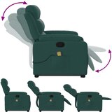  Masažni naslonjač na podizanje od tkanine tamnozeleni | shoptok.hr