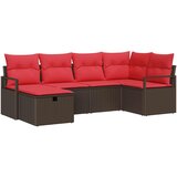 vidaXL Vrtna sedežna garnitura z blazino 6 pcs Rjava Poly ratan, (5000021244) | Shoptok.si