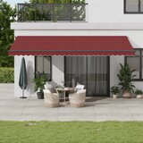 Tenda na ručno uvlačenje s LED svjetlima bordo 600 x 350 cm | shoptok.hr