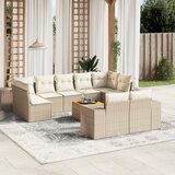 Maison Chic Seti vrtnega pohištva - Vrtna garnitura - Vrtni pohištvo set 10-delna z blazinami bež poli ratan, (21811814) | Shoptok.si