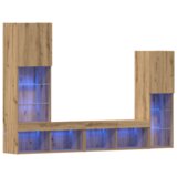 TV ormar s LED svjetlima umetnički hrast 40.5x30x102 cm | shoptok.hr