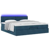  Otomanski krevet s madracem&LED tamnoplavi 180x200cm baršunasti | Eponuda.com