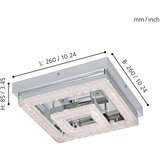 Eglo fradelo zidna/plafonjera/1, led, 12w, hrom/kristal | Eponuda.com