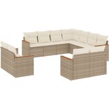 Maison Chic Seti vrtnega pohištva - Vrtna garnitura - Vrtni pohištvo set 11-delna z blazinami bež poli ratan, (21819079) | Shoptok.si