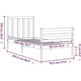  Kreveta s uzglavljem 90 x 200 cm od masivnog drva | shoptok.hr