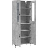 vidaXL Visoka komoda betonsko siva 69,5x34x180 cm inženirski les | Shoptok.si