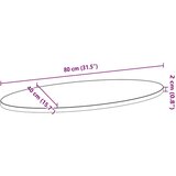 vidaXL Mizna plošča temno rjava 80x40x2 cm trdna hrastovina ovalna | Shoptok.si