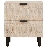  Noćni ormar 2 pcs Bijelo 40 x 33 5 x 46 cm Čvrsto drvo manga | shoptok.hr