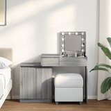 vidaXL Toaletna mizica z ogledalom siva sonoma 115x37x110,5 cm | Shoptok.si