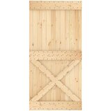  Klizna vrata 100 x 210 cm Čvrsta borovina (neobrađena) | shoptok.hr