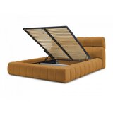 Bobochic Paris Gorčično rumena oblazinjena zakonska postelja s prostorom za shranjevanje z letvenim dnom 160x200 cm Mont Blanc – | Shoptok.si