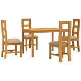  Blagovaonski set 5 kom. Bež Čvrsto Hrastovo Drvo | shoptok.hr