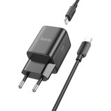 hoco. tip C zidni punjač + tip C na tip C kabel PD QC 30W GaN N43 crna | shoptok.hr